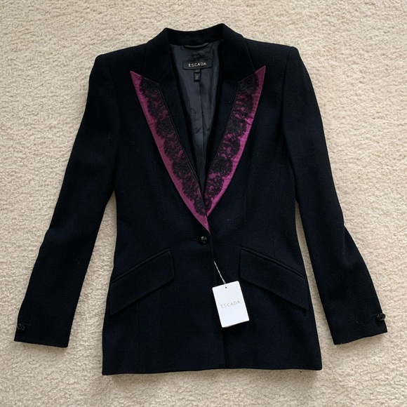 Escada Jackets & Blazers - NWT Escada Black Wool Blazer Size 4 / EU 34